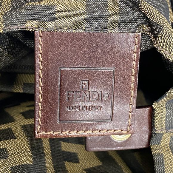 Fendi Handbag Zucca Nylon Canvas Brown Silver Hardware Pre-owned Women's - Picture 5 of 10